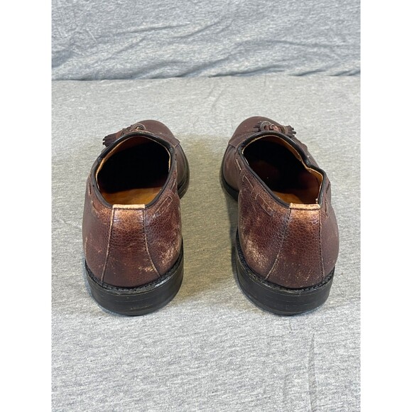 Allen Edmonds Dalton Brown Pebble Grain Tassel Kiltie Slip-On Dress Shoe Loafer - Picture 4 of 12